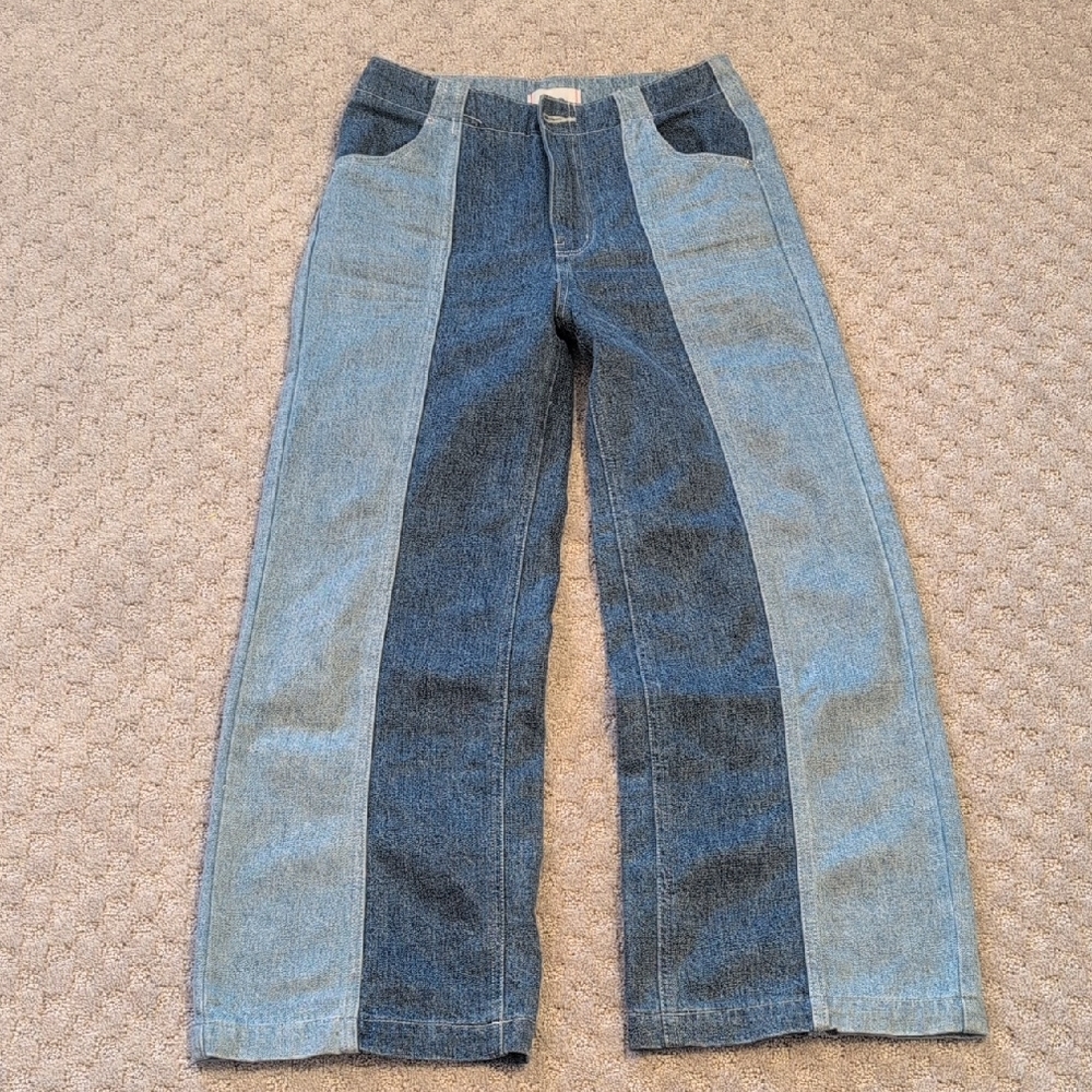 BDG Wide Leg High Rise Color Blocked Jeans
